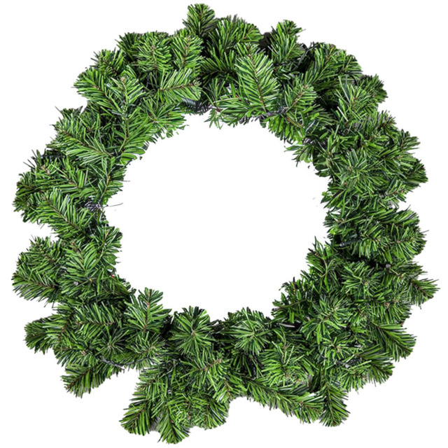 Shatchi LED Alaskan Pine Christmas Wreath Green 55cm - Size: 15 x 12 x 15cm - Wilko - image 1
