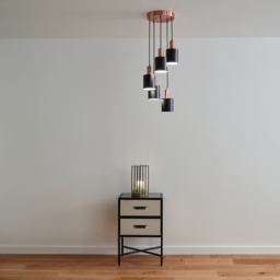 Pacific Lifestyle Biba 5 Drop Black and Antique Pendant Light - Wilko - thumbnail 3