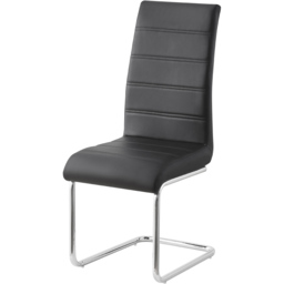 Brooklyn Set of 2 Black Faux Leather Dining Chairs - Wilko - thumbnail 3