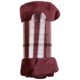 Divante Mulberry Large Supersoft Throw 140 x 180cm - Wilko