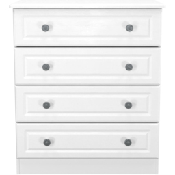 Crowndale Pembroke 4 Drawer Matt White Chest of Drawers Ready Assembled - White Matt - Wilko - thumbnail 3