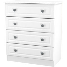 Crowndale Pembroke 4 Drawer Matt White Chest of Drawers Ready Assembled - White Matt - Wilko - thumbnail 4