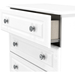 Crowndale Pembroke 4 Drawer Matt White Chest of Drawers Ready Assembled - White Matt - Wilko - thumbnail 7