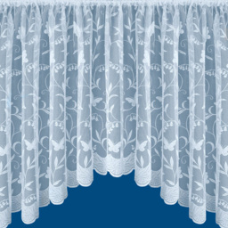 Tyrone Textiles Hawaii Jardiniere Trailing Leaf and Butterfly Pocket Header Net Curtain 508 x 183cm - White - Wilko - thumbnail 3