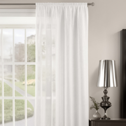 Velosso Riva Plain White Slot Top Voile Panel Curtain 150 x 122cm - Size: W 150 x D 122cm - Wilko - thumbnail 3