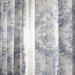 The Lyndon Company 2021 Toile De Jouy Blue Curtain 183 x 168cm - Size: W 183 x D 168cm - Wilko - thumbnail 1