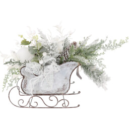 Silver Floristry Sleigh Decoration - Wilko - thumbnail 3