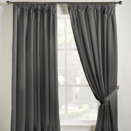 Alan Symonds Madison Charcoal Taped Top Curtains 229 x 274cm - Size: W 229 x D 274cm - Grey - Wilko - thumbnail 3