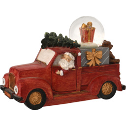 The Seasonal Gift Co Regal Tidings Red Santa Van with Snow Globe Christmas Decoration - Size: 10 x 15 x 6cm - The Seasonal Gift Co. - Wilko