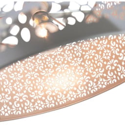Happy Homewares Marrakech Designed Soft Grey Metal Floral Decoration Pendant Shade - Size: 19 x 29 x 29cm - Wilko - thumbnail 4