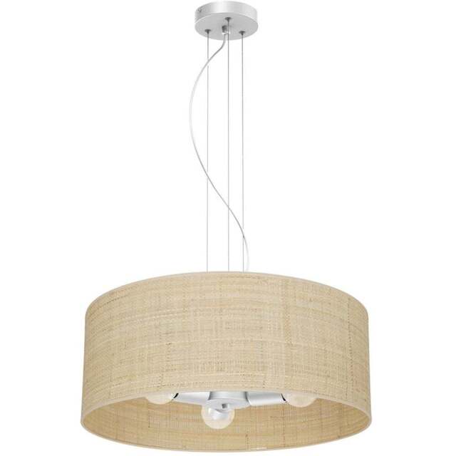 Milagro Marshall Rattan White Pendant Lamp 230V - Size: 50 x 50 x 90cm - Wilko - image 1