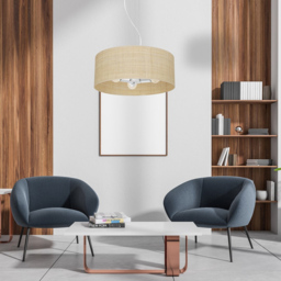 Milagro Marshall Rattan White Pendant Lamp 230V - Size: 50 x 50 x 90cm - Wilko - thumbnail 7