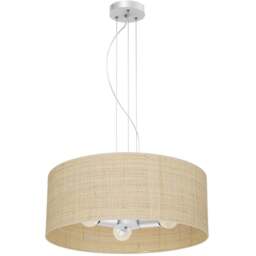 Milagro Marshall Rattan White Pendant Lamp 230V - Size: 50 x 50 x 90cm - Wilko - thumbnail 1