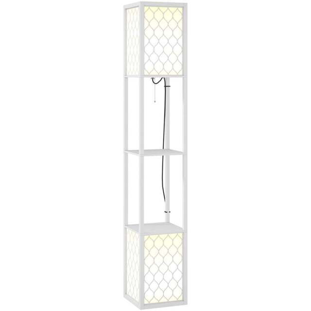 Portland 2 Shelf 2 Light White Floor Lamp - Size: 156 x 26 x 26cm - Wilko - image 1