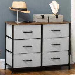 Portland 6 Drawer Grey and Wood Effect Chest of Drawers - Wilko - thumbnail 5