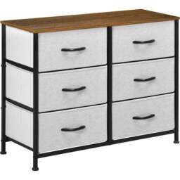 Portland 6 Drawer Grey and Wood Effect Chest of Drawers - Wilko - thumbnail 3