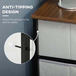 Portland 6 Drawer Grey and Wood Effect Chest of Drawers - Wilko - thumbnail 7