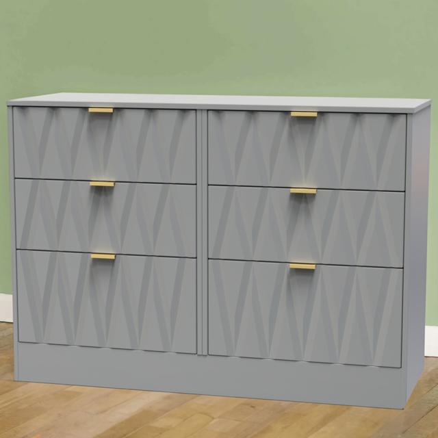 Crowndale Las Vegas 6 Drawer Dusk Grey Chest of Drawers Ready Assembled - Wilko - image 1