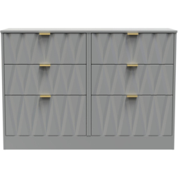 Crowndale Las Vegas 6 Drawer Dusk Grey Chest of Drawers Ready Assembled - Wilko - thumbnail 4