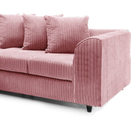 Luxor 5 Seater Pink Jumbo Cord Scatter Back L Shaped Corner Sofa Set - Wilko - thumbnail 6