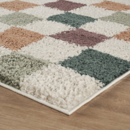 Desire Rugs Chester Multicolour Shaggy Checkered Rug 120 x 170cm - Size: 170 x 120 x 3cm - Wilko - thumbnail 4