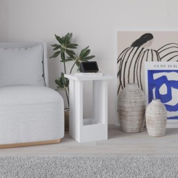 Decortie Tasos Single Shelf White Minimalist End Table - Size: 50.5 x 30 x 30cm - Wilko - thumbnail 6