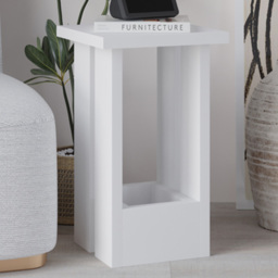 Decortie Tasos Single Shelf White Minimalist End Table - Size: 50.5 x 30 x 30cm - Wilko
