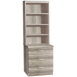 R White Cabinets 3 Drawer 4 Shelf Grey Storage Chest with Hutch - Wilko - thumbnail 3