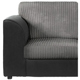 Luxor 4 Seater Black and Grey Jumbo Cord Full Back Sofa Suite - Multi - Wilko - thumbnail 4