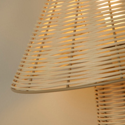 Lighting Collection Tusk Natural Rattan Bell Table Lamp - Size: 40 x 33 x 20cm - Natural and White - Wilko - thumbnail 5