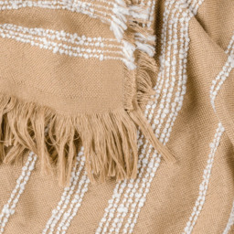 Hoem Jour Nougat Woven Fringed Throw 130 x 180cm - Size: 180 x 130cm - Brown - Wilko - thumbnail 4