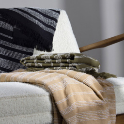 Hoem Jour Nougat Woven Fringed Throw 130 x 180cm - Size: 180 x 130cm - Brown - Wilko - thumbnail 5