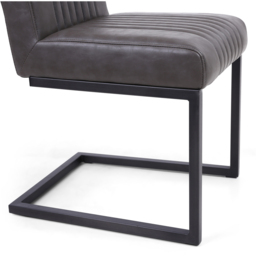 Archer Set of 2 Grey Leather Effect Dining Chair - Wilko - thumbnail 5