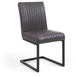 Archer Set of 2 Grey Leather Effect Dining Chair - Wilko - thumbnail 3