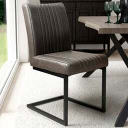 Archer Set of 2 Grey Leather Effect Dining Chair - Wilko - thumbnail 1