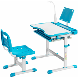 Costway Kids Height Adjustable Tilted Desk and Chair Set Blue - Size: 76 x 57 x 22cm - Wilko - thumbnail 3