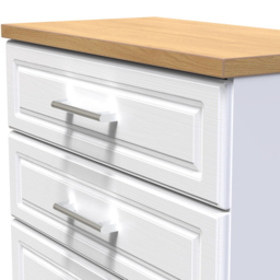 Crowndale Kent 3 Drawer White Ash and Modern Oak Chest of Drawers Ready Assembled - White Ash & Modern Oak - Wilko - thumbnail 6