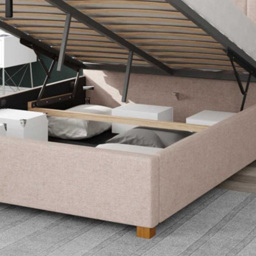 Aspire Hepburn Double Natural Saxon Twill Ottoman Bed - Cream - Aspire Beds - Wilko - thumbnail 4