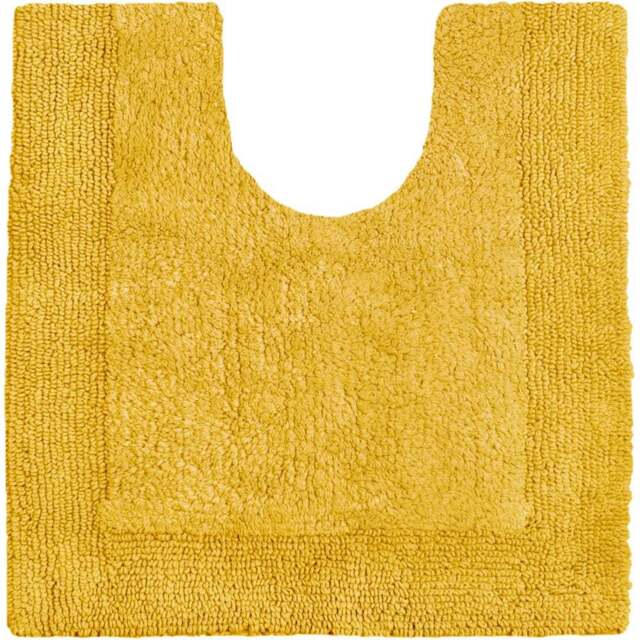 Allure Bath Fashions Elegance Mustard Reversible Pedestal Mat 53 x 55cm - Yellow - Wilko - image 1