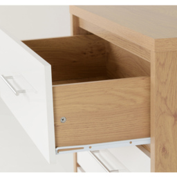 Seconique Seville 3 Drawer White Gloss Light Oak Effect Veneer Chest of Drawers - Wilko - thumbnail 7