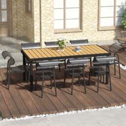 Outsunny Aluminium Frame 8 Seater Outdoor Dining Table Natural - Yellow - Wilko - thumbnail 1