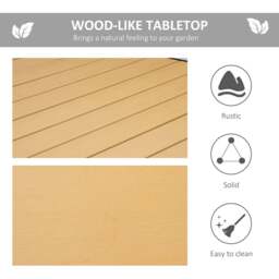 Outsunny Aluminium Frame 8 Seater Outdoor Dining Table Natural - Yellow - Wilko - thumbnail 6