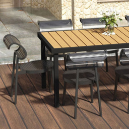 Outsunny Aluminium Frame 8 Seater Outdoor Dining Table Natural - Yellow - Wilko - thumbnail 5