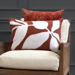 Voyage Maison Aspin Cinnamon Embroidered Feather Rich Cushion 40 x 60cm - Size: 60 x 40cm - Orange - Wilko - thumbnail 3