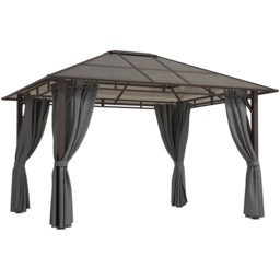 Outsunny 3.6 x 3m Grey Polycarbonate Roof Hard Top Gazebo - Wilko - thumbnail 3