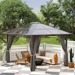 Outsunny 3.6 x 3m Grey Polycarbonate Roof Hard Top Gazebo - Wilko - thumbnail 4