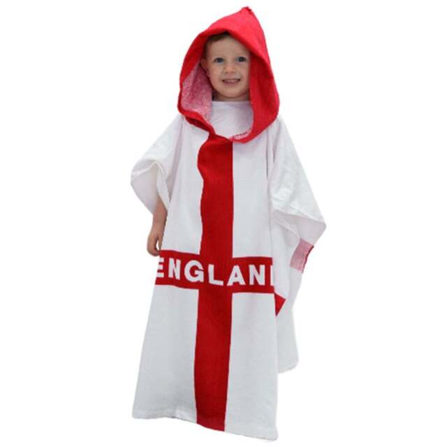 Rapport Home Multicoloured England St Georges Hooded Beach Towel - Wilko - image 1