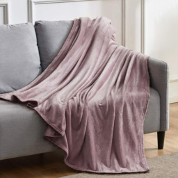 Velosso Mauve Flannel Faux Mink Throw 150 x 200cm - Size: 150 x 200 x 1cm - Wilko - thumbnail 3