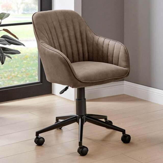 Furniturebox Brooker Brown Faux Leather Office Chair - Size: 61 x 57 x 61cm - Wilko - image 1
