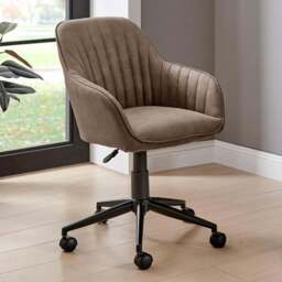 Furniturebox Brooker Brown Faux Leather Office Chair - Size: 61 x 57 x 61cm - Wilko - thumbnail 1